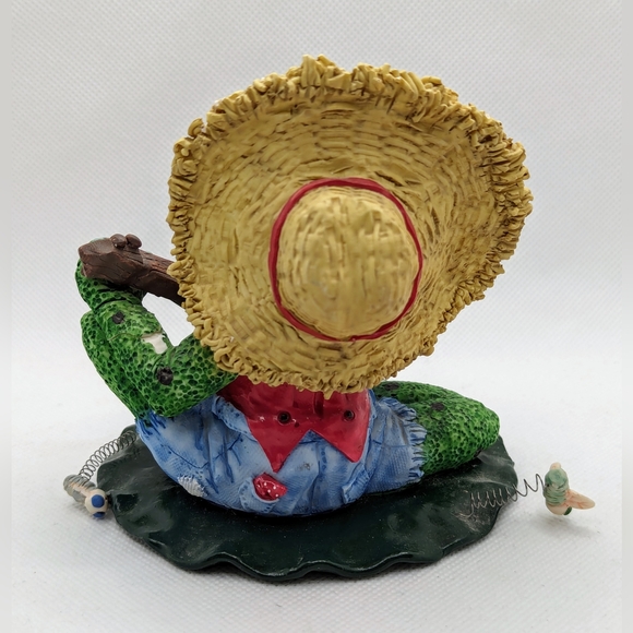 Vintage Country Banjo Frog Porcelain Figurine By Kathy Wise 1997 - Picture 5 of 8